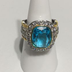 S 925 SILVER TONE WOMEN RING SIZE 7 STAMPED 