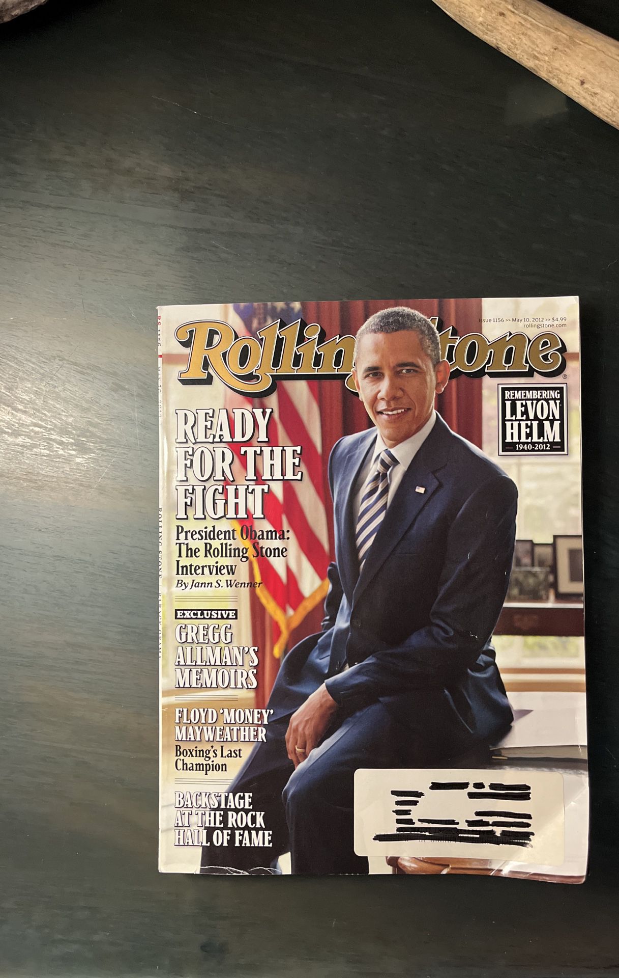 President Barack Obama - Rolling Stone Magazine - #1156 - May 10, 2012 - Gregg Allman's Memoirs, Death of Levon Helm, Floyd Mayweather articles