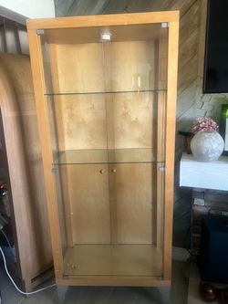 Glass Cabinet with 3 Glass Shelves