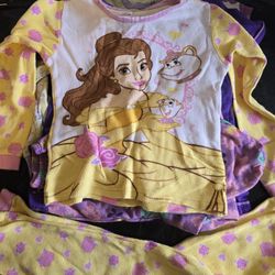 Disney Girls Sleepwear Size 5-6 Bundle 4 Piece