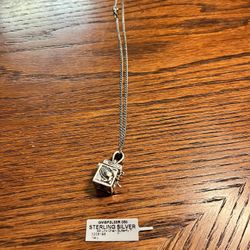 Sterling Silver Necklace With A Mystery Box 