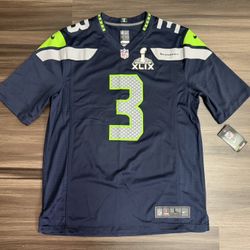 Nike Seattle Seahawks Russell Wilson #3 Super Bowl XLIX 49 Jersey Men’s Large