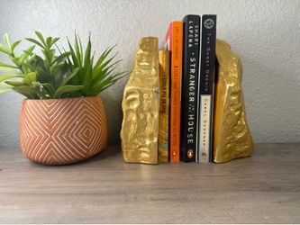 Heavy gold nugget style bookends