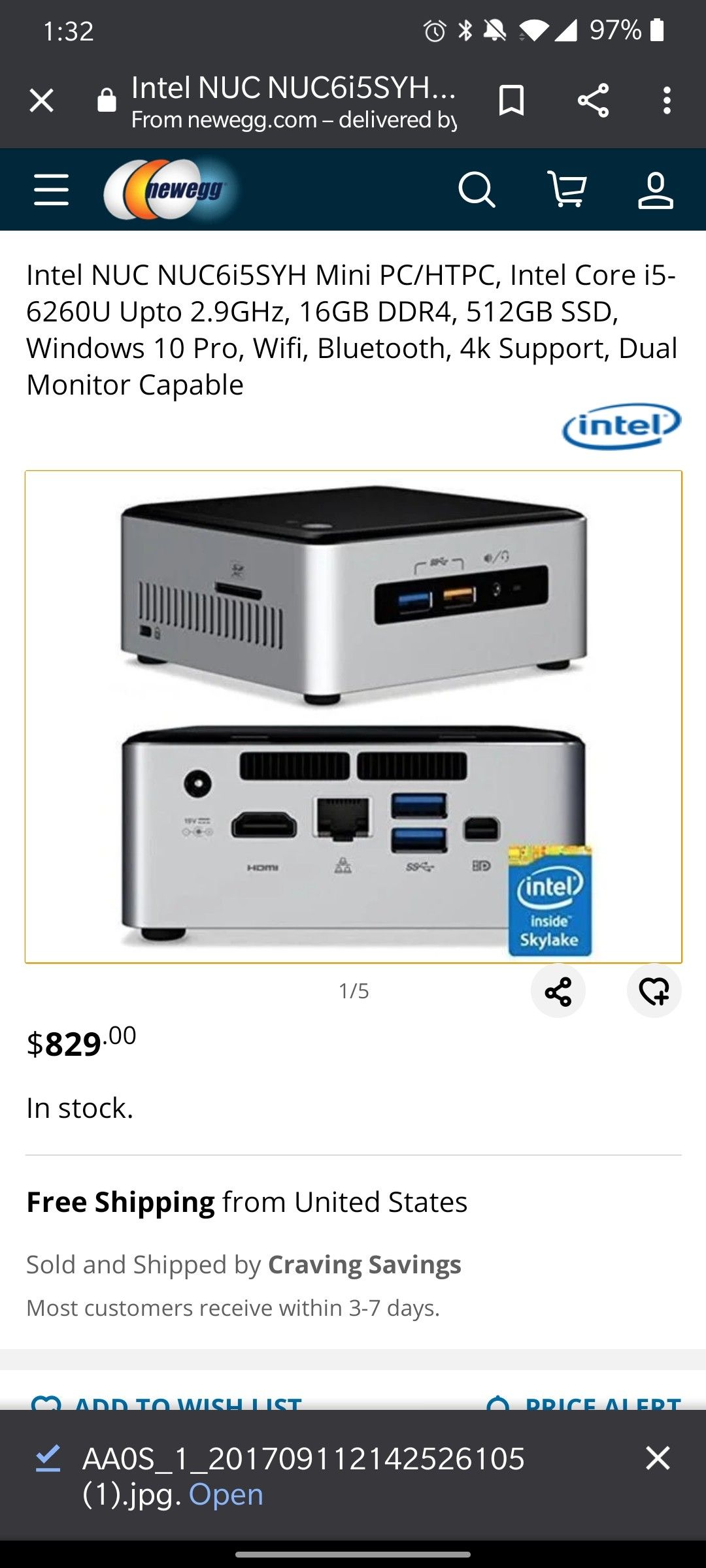 INTEL NUC MINI PC i5 16 GB RAM 512 GB SSD
