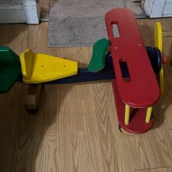 Wooden Riding Airplane 