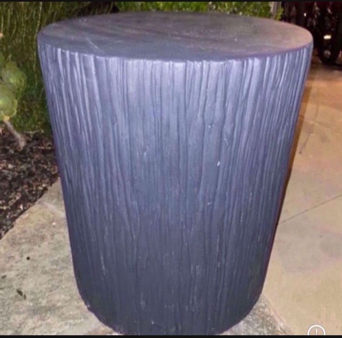 Black End Or side Table Hollow $60 (Diameter Approx 16.5 in height 19.75 In) $60