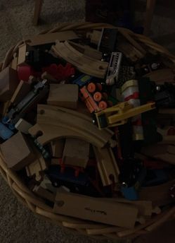 Huge basket of Thomas trains and tracks
