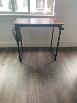 Metal desk with cup holder