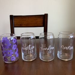 Glass Cans With Lids And Straws