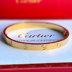 Cartier 18k yellow gold LOVE BRACELET, CLASSIC MODEL size 18 full set 2024