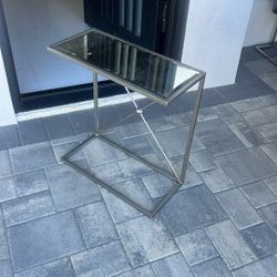 Modern Glass & Metal Side Table