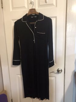 Black winter elegant sleeping dress, long sleeves