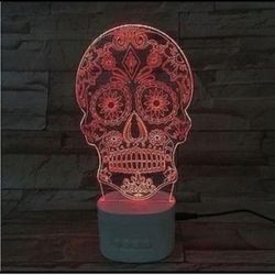 Sugar Skull LED Nightlight Table Lamp