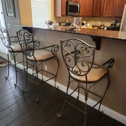 Iron Bar Stools. 