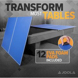 Joola Ping Pong Conversion Top With Net Set For Pool Tables - Regulation Top Converts Pool Table Into Ping Pong Table