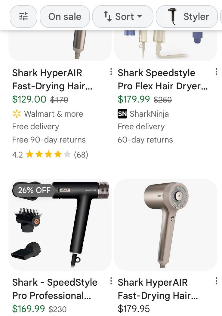 Shark Hair Dryer - Like New - Selling Cheap
