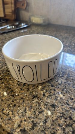 Rae Dunn “SPOILED” Medium Ceramic Pet Bowl 6” Dog/Cat Bowl by Magenta