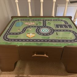 Kids Wooden Train Table