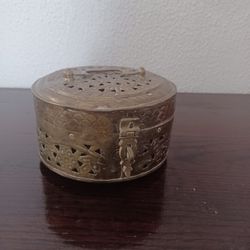 Vintage Brass Trinket Box 