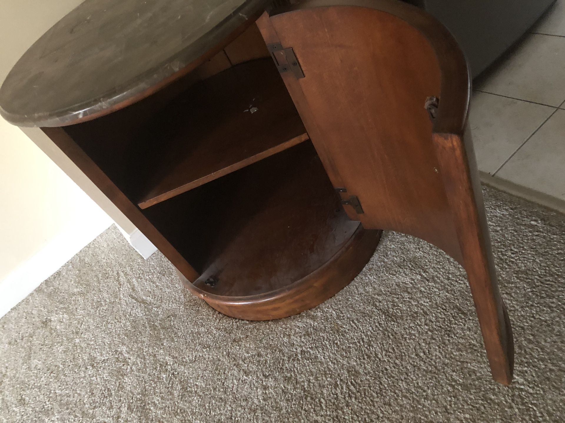 Accent table with cabinet