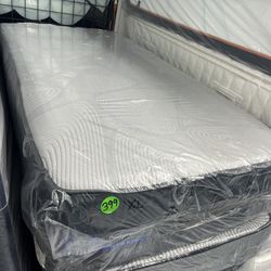 TWIN XL SEALY HYBRID MATTRESS & BOX SPRING BED SET