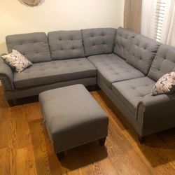New Gray Sectional Couch Only $50 Down Payment 