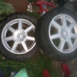 2 Catillac 17" stock alloy rims used tires