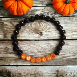 Handmade Stretch Bracelet: Fall, Halloween 