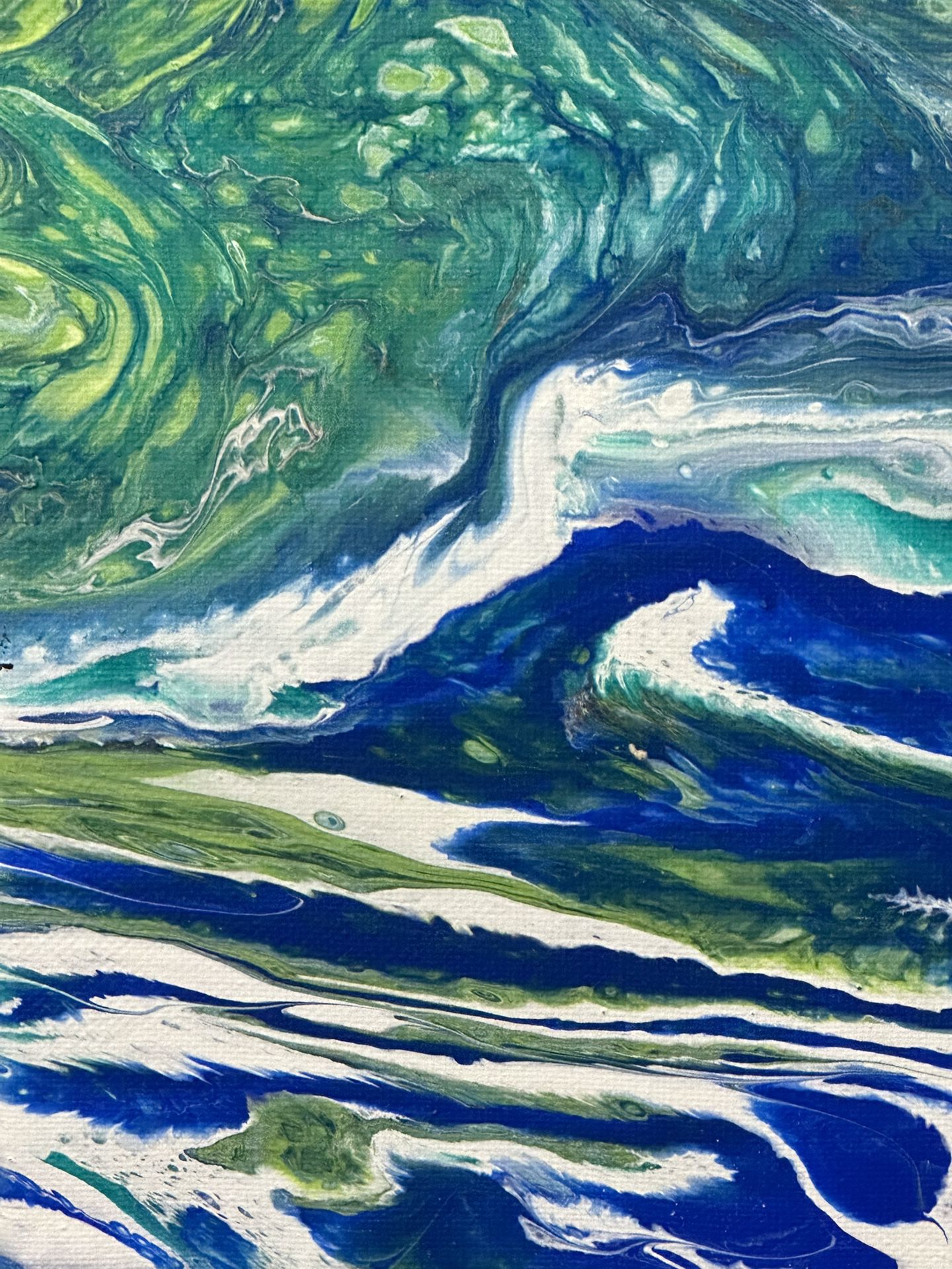 Blue & Green Original Abstract Art Painting