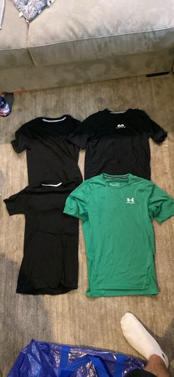 Compression shirts green size men’s medium black McDavid size medium two other black shirts are size men’s small