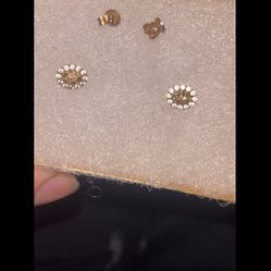 Gold Nugget Diamond Earrings 
