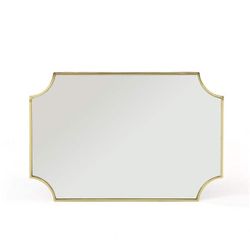 H Rectangle Metal Frame Gold Mirror