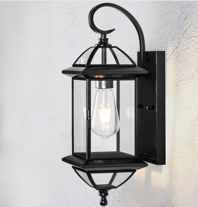 18" Large Black Copper Outdoor/ Indoor Wall Light Fixture