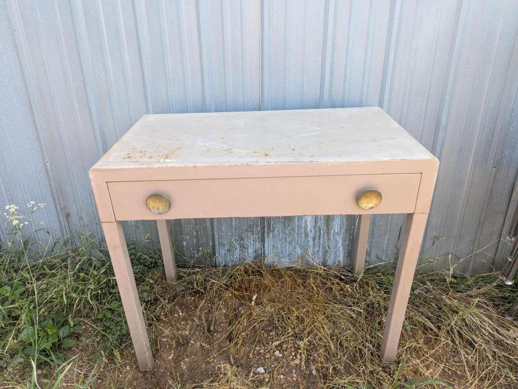 Vintage Metal Desk Or Entry Piece 