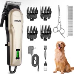 Dog Clippers, Professional Dog Grooming Kit, Low Noise Rechargeable Dog Clippers for Grooming, Cordless Electric Quiet Hair Grooming Clippers for Dogs