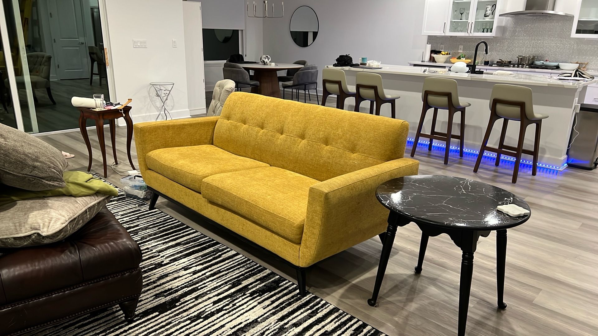 Fabric Mustard/yellow Couch 3 Seats