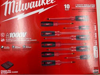 Milwaukee 1000V Insulated Screwdriver Set with Case (10-Piece)
