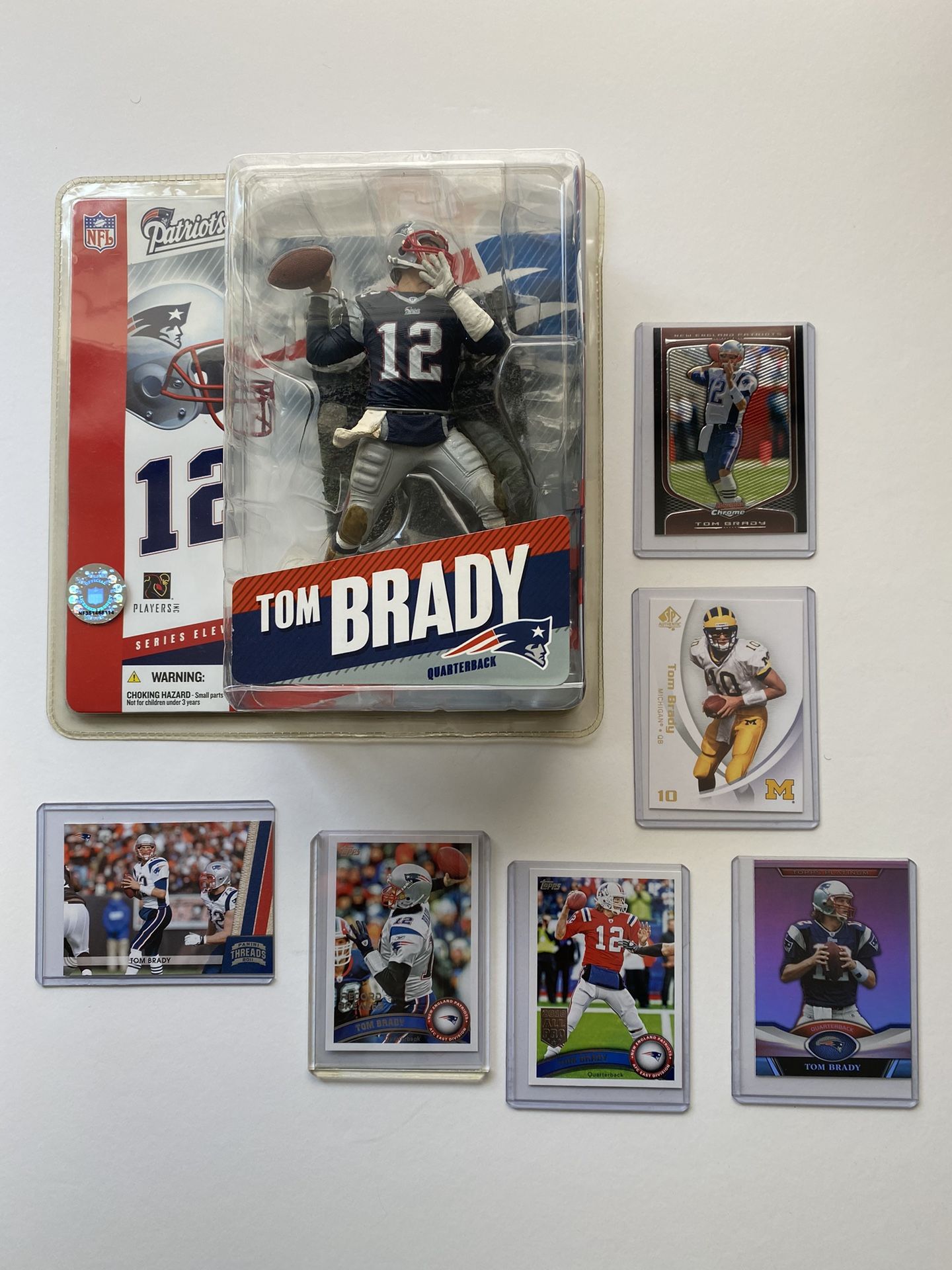 McFarlane Series 11 Tom Brady New & 6 Tom Brady football card lot awesome collection