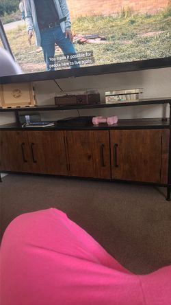 TV dresser warm brown wood