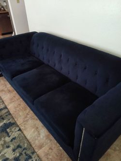 Sofa and loveseat for sale dark blue