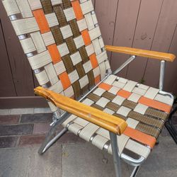 MCM Lightweight Aluminum Webbed Folding Lawn Picnic Chair