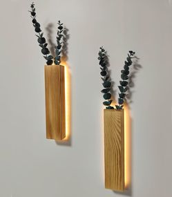 Rustic Wall Decor with LED Lights (2pcs) with Remotes
