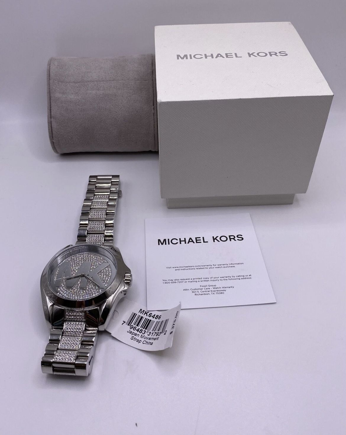 Michael Kors MK6486 MK Logo Dial Analog Sliver Quartz Women's Watch