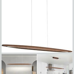 YISDESIGN 51" Wood Linear Pendant Light Wood Dining Room Light Fixture Modern Pool Table Lights Kitchen Island Lights for Dining Room Bar Kitchen Isla