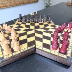 1996 Jerzy Luberda Three Player Wooden Chess Board