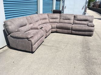 Gray Power Reclining Sectional Sofa Couch