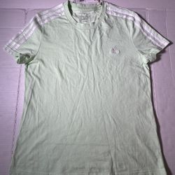 NWT  Adidas  T Shirt  3 Striped  Embroidered  Mint Green  Women  Size Large  Slim Fit 