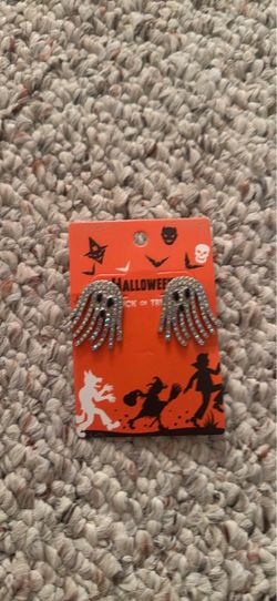 Halloween Ghost Rhinestone Stud Earrings