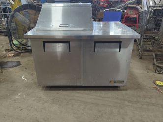 Stainless steel prep table refrigerator