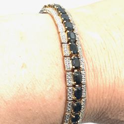 Gold Plated Sterling Sapphire Bracelet 